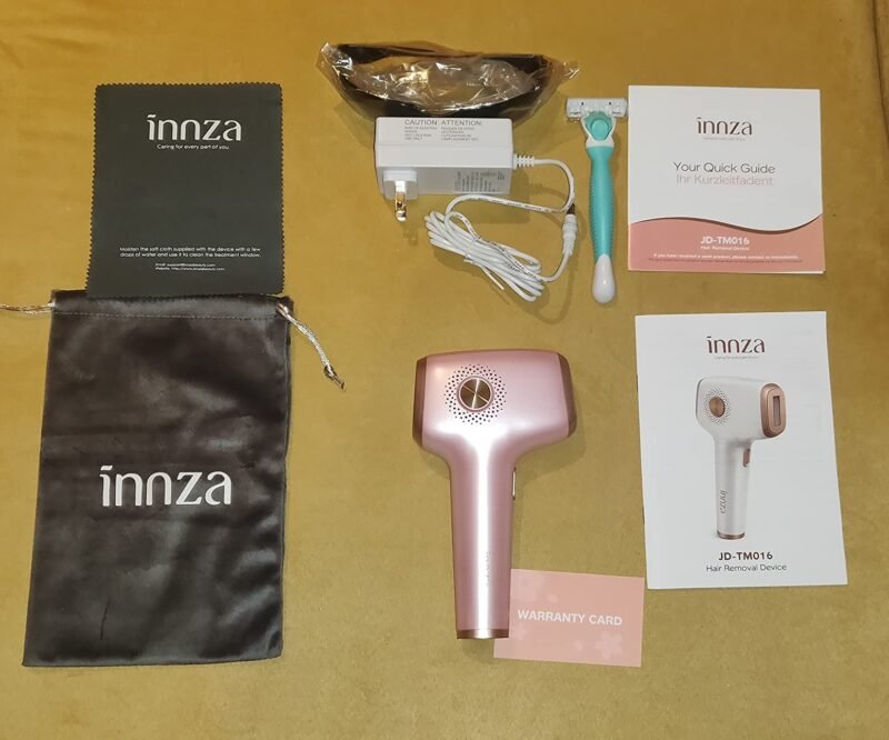 contenido de la caja de la depiladora IPL INNZA